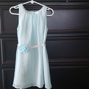 * Girls Size 4 Dress With Sheer Overlay